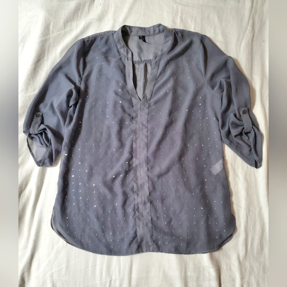 Grey Chiffon Blouse